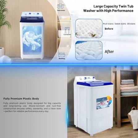 NASGAS NWM-112 SD Pro 12KG Single Tub Washing Machine