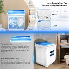 NASGAS NWM-501 15KG Double Body Glass Top Washing Machine